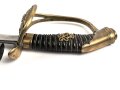 Preussen, IOD89, Infanterie Offiziers Degen Modell 1889. Das "Griffemblem" sicherlich neuzeitlich befestigt, vermutlich aus Teilen zusammengesetztes Stück