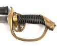 Preussen, IOD89, Infanterie Offiziers Degen Modell 1889. Das "Griffemblem" sicherlich neuzeitlich befestigt, vermutlich aus Teilen zusammengesetztes Stück