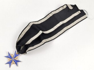Preussen, Orden Pour le Merite am Band. Fertigung nach 1945 in gutem Zustand, Band UV negativ