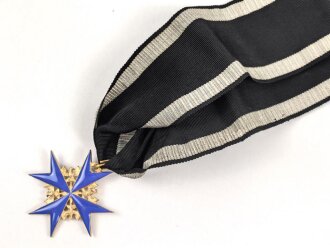 Preussen, Orden Pour le Merite am Band. Fertigung nach 1945 in gutem Zustand, Band UV negativ