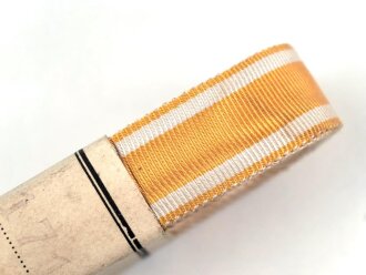 Preussen, Bündel Band für die Bandspange zur Rettungsmedaille. Breite 15mm, in der originalen Banderole, laut dieser 10 Meter