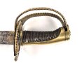 Frankreich, Säbel für Infanterie Offiziere um 1800. Seitenbügel des Griffes beweglich, beidseitig verzierte, saubere Klinge. Insgesamt in für das Alter sehr gutem Zustand.