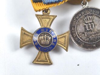Preussen, Knopflochminiatur mit drei Auszeichnungen, diese jeweils in 16mm Ausführung