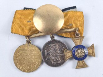 Preussen, Knopflochminiatur mit drei Auszeichnungen, diese jeweils in 16mm Ausführung