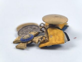 Preussen, Knopflochminiatur mit drei Auszeichnungen, diese jeweils in 16mm Ausführung