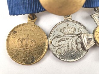 Preussen, Knopflochminiatur mit drei Auszeichnungen, diese jeweils in 16mm Ausführung