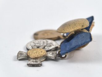 Preussen, Knopflochminiatur mit drei Auszeichnungen, diese jeweils in 16mm Ausführung