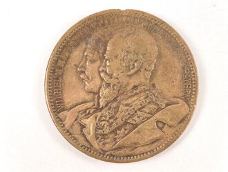 Bayern, Medaille zur Erinnerung an den 1.Ulanentag Bamberg 1898. Öse entfernt