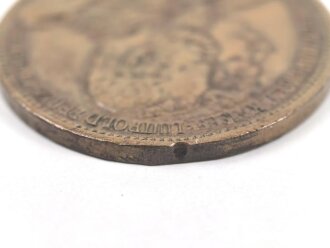 Bayern, Medaille zur Erinnerung an den 1.Ulanentag Bamberg 1898. Öse entfernt
