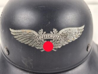 Stahlhelm Luftschutz, in allen Teilen originales Stück, ungereinigt