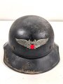 Stahlhelm Luftschutz, in allen Teilen originales Stück, ungereinigt