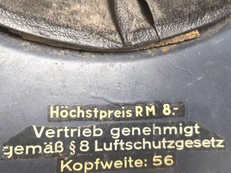 Stahlhelm Luftschutz, in allen Teilen originales Stück, ungereinigt