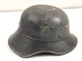Stahlhelm Luftschutz, in allen Teilen originales Stück, ungereinigt