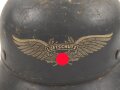 Stahlhelm Luftschutz, in allen Teilen originales Stück, ungereinigt