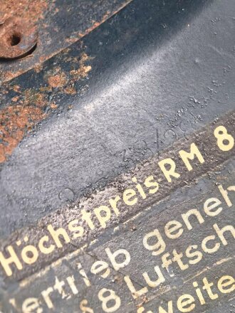 Stahlhelmglocke Luftschutz, in allen Teilen originales Stück, ungereinigt