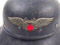 Stahlhelm Luftschutz, in allen Teilen originales Stück, ungereinigt