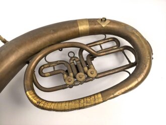 Kaiserreich, Tuba in gutem Zustand. Hoflieferant Reisser Ulm. Kammerstück, Funktion nicht geprüft