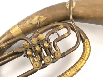 Kaiserreich, Tuba in gutem Zustand. Hoflieferant Reisser Ulm. Kammerstück, Funktion nicht geprüft