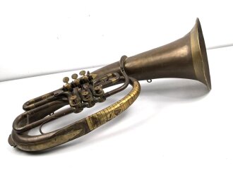 Kaiserreich, Tuba in gutem Zustand. Hoflieferant Reisser Ulm. Kammerstück, Funktion nicht geprüft