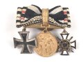 Knopflochspange eines tapferen Preussen. Die Auszeichnungen in je 16mm Ausgeführt