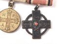 Miniaturspange eines preussischen Rot Kreuz Angehörigen, die Ehrenzeichen in 16mm Ausgeführt,