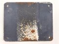 Reichsluftschutzbund, lackiertes Blechschild " Entrümpelung 1935/36" Landesgruppe Baden Rheinpfalz. Maße 87 x 108mm