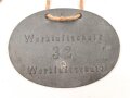 Erkennungsmarke " Werkluftschutz" aus Zink. Guter Zustand, selten