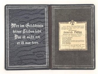1.Weltkrieg, Andenkenmappe an einen Luftschiffer. Maße 12 x 17cm
