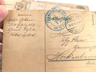 1.Weltkrieg, Stapel Feldpost eines Angehörigen im Feld Maschinengewehr Zug Nr. 209, knapp über 100 Belege