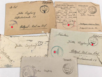 Fünf Feldpostbriefe eines zuletzt Angehörigen der Königlich Ungarischen Kadettenkompanie. Letzter Beleg vom 9.3.1945
