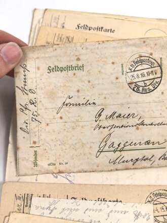 1.Weltkrieg, Stapel Feldpost eines Angehörigen im Reserve Infanterie Regiment 249