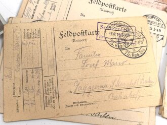 1.Weltkrieg, Stapel Feldpost eines Angehörigen im Reserve Infanterie Regiment 249