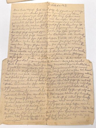 Vier Feldpostbriefe eines  Angehörigen Feldpostnummer 26893 Landesschützenbataillon 957, aufgestellt 1944 im Raum berlin / Brandenburg