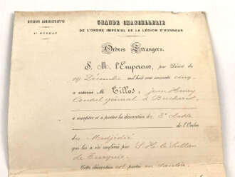 Frankreich Ehrenlegion, Verleihungsurkunde für Henry...