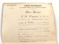 Frankreich Ehrenlegion, Verleihungsurkunde für Henry Cillos, Generalkonsul in Bukarest, der Auszeichnung der 3.Klasse des Medjidie Ordens vom Sultan der Türkei zu tragen. Ausgestellt am 19.12. 1865.