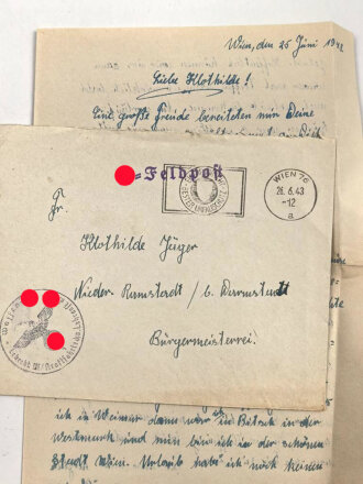 Waffen SS Feldpostbrief eines Angehörigen Kraftfahrtechnische Lehranstalt