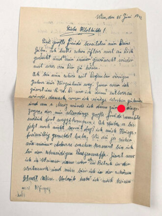 Waffen SS Feldpostbrief eines Angehörigen Kraftfahrtechnische Lehranstalt