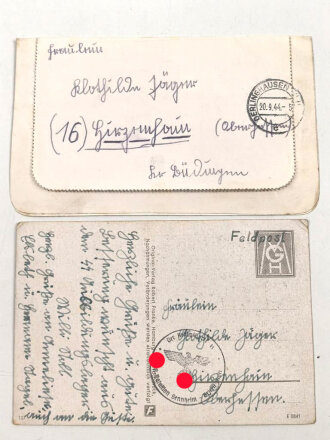 Waffen SS Feldpostbrief eines Angehörigen im SS...