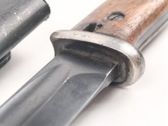 Seitengewehr M84/98 für K98 der Wehrmacht, getragenes Stück, die Scheide überlackiert ?