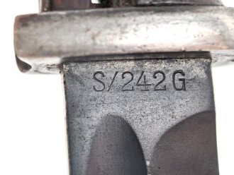 Seitengewehr M84/98 für K98 der Wehrmacht, getragenes Stück, die Scheide überlackiert ?