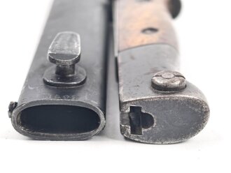 Seitengewehr M84/98 für K98 der Wehrmacht, getragenes Stück, die Scheide überlackiert ?