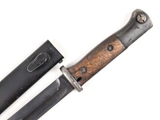 Seitengewehr M84/98 für K98 der Wehrmacht, getragenes Stück, die Scheide überlackiert ?