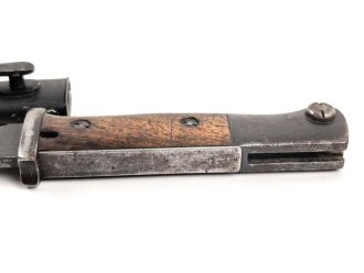 Seitengewehr M84/98 für K98 der Wehrmacht, getragenes Stück, die Scheide überlackiert ?
