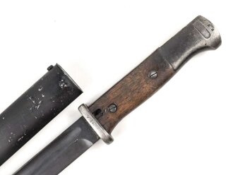 Seitengewehr M84/98 für K98 der Wehrmacht, getragenes Stück, die Scheide überlackiert ?