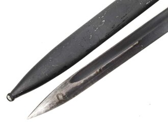 Seitengewehr M84/98 für K98 der Wehrmacht, getragenes Stück, die Scheide überlackiert ?