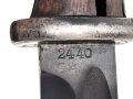 Seitengewehr M84/98 für K98 der Wehrmacht, getragenes Stück, die Scheide überlackiert ?