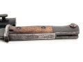 Seitengewehr M84/98 für K98 der Wehrmacht, getragenes Stück, die Scheide überlackiert ?