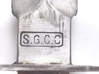 Frankreich 2.Weltkrieg Kampfmesser, Hersteller " S.G.C.C" Unter deutscher Besatzung Hergestellt und so an Deutsche Soldaten unter anderem in Norwegen ausgegeben. Guter Gesamtzustand