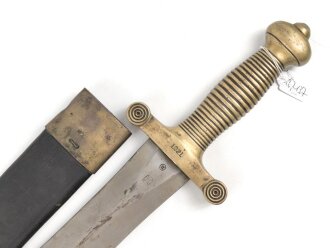 Frankreich Faschinenmesser Modell 1831, Herstellerstempel Talabot Paris 1832.  Ungereinigtes Stück, die Scheide minimal geschrumpft