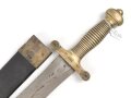 Frankreich Faschinenmesser Modell 1831, Herstellerstempel Talabot Paris 1832.  Ungereinigtes Stück, die Scheide minimal geschrumpft